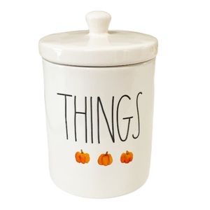 NEW Rae Dunn THINGS Jar with Lid and Pumpkins 🎃
